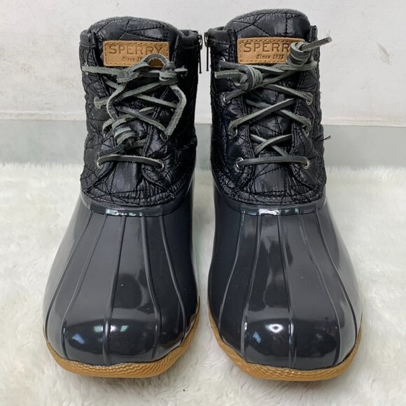 Sperry Women's Black Duck Boots Size 10 - Picture 3 of 16
